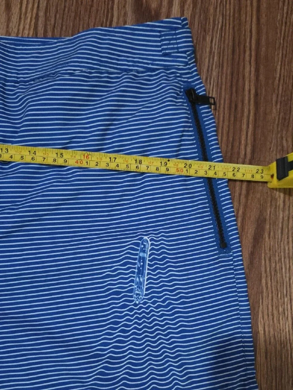 Ted Baker London Blue and White Striped Swim Trunks